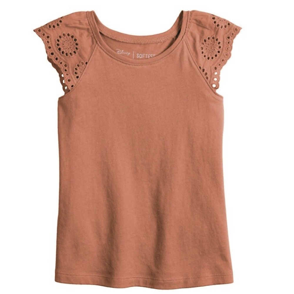 Jumping Beans Girls Eyelet Raglan Tee 12 Months New with Tags Orange Rust Sweet
